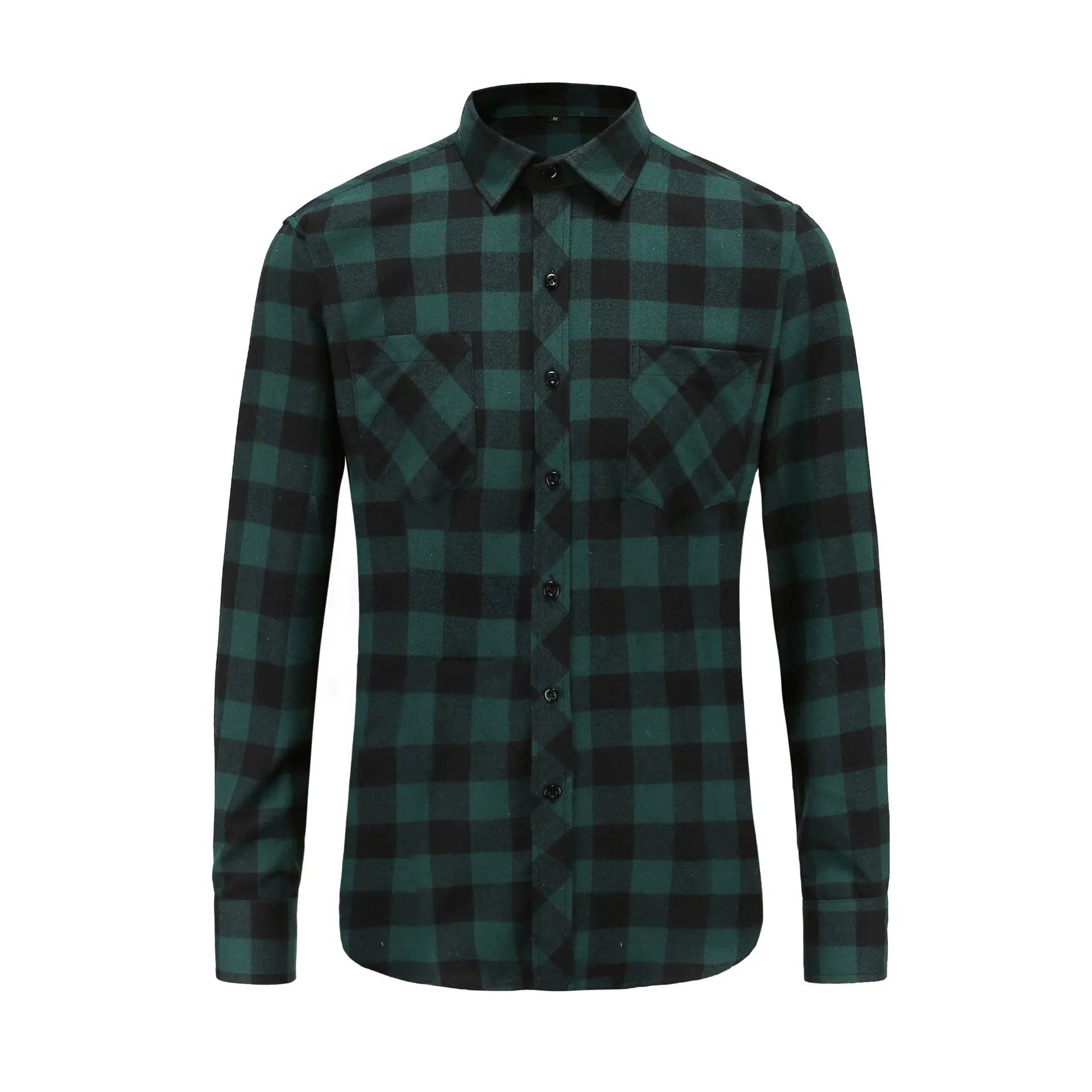 Men's Plaid Brushed Flannel Long Sleeve Shirt with Pockets
