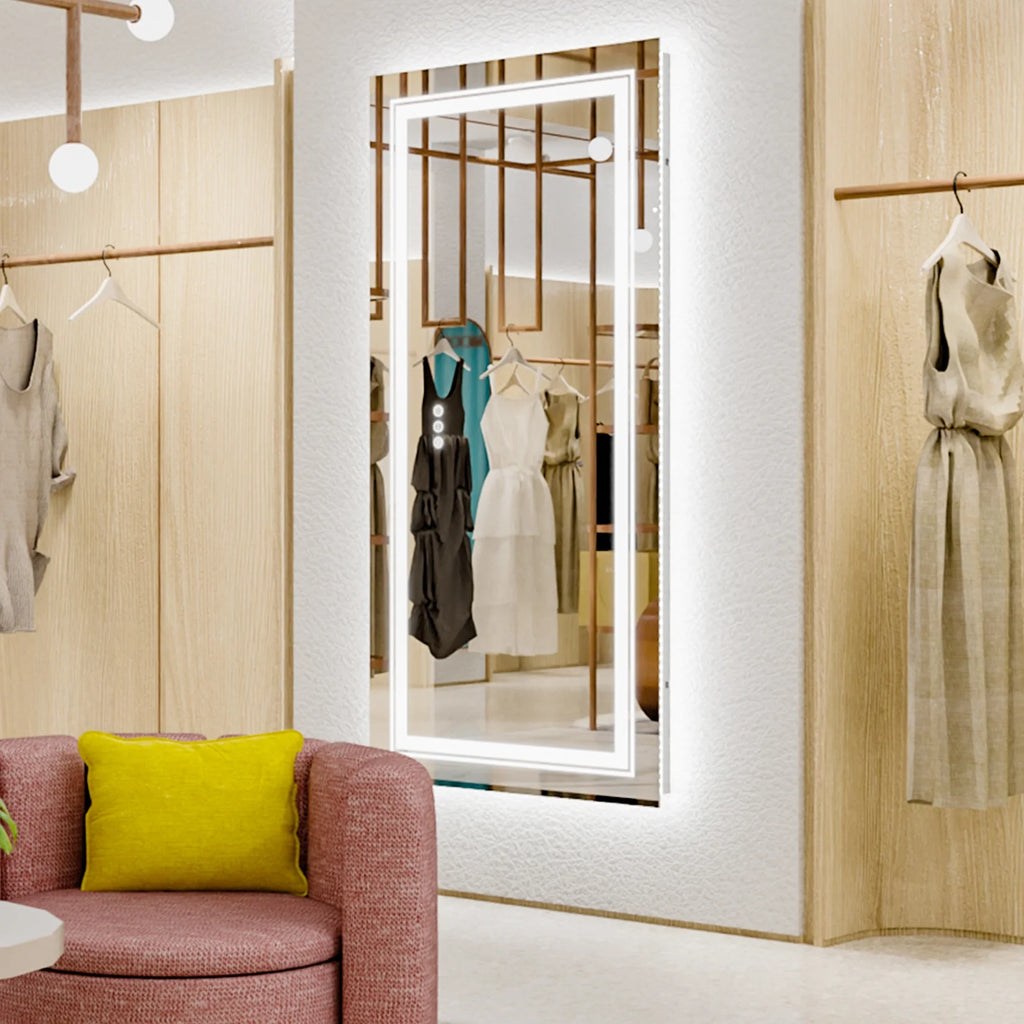 39X24In Extra Large LED Bathroom Mirror Anti-Fog Wall Mounted Vanity Mirror Backlit Light