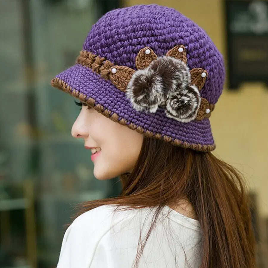 Warm Wool Knitted Earmuff Cap for Women (Fashionable)