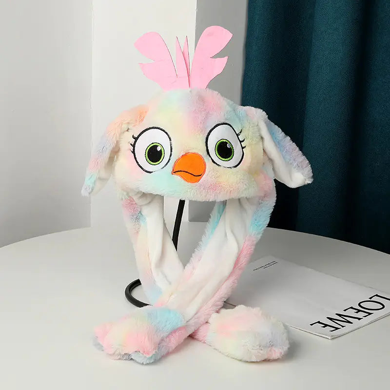 Warm Plush Hat with Moving Ears