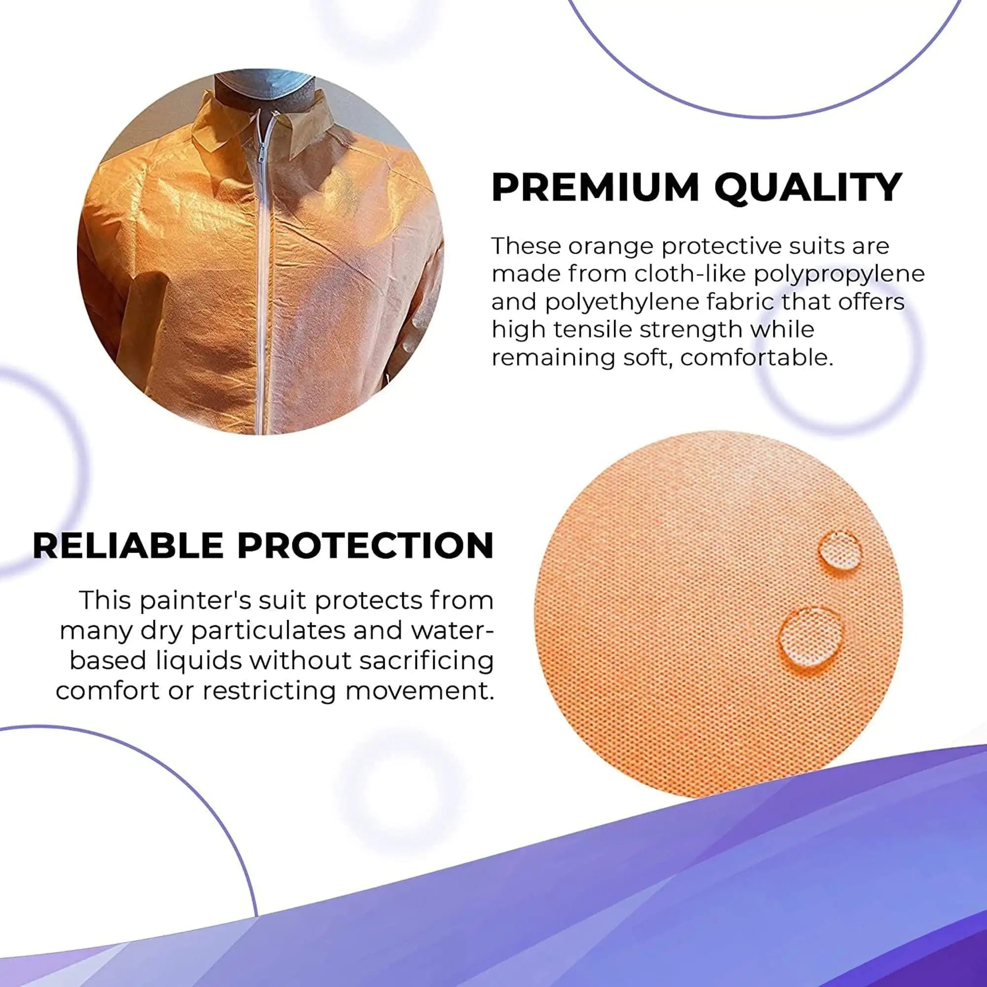 Medical Disposable Coveralls for Men and Women X Large Size Orange Hazmat 1 Pack