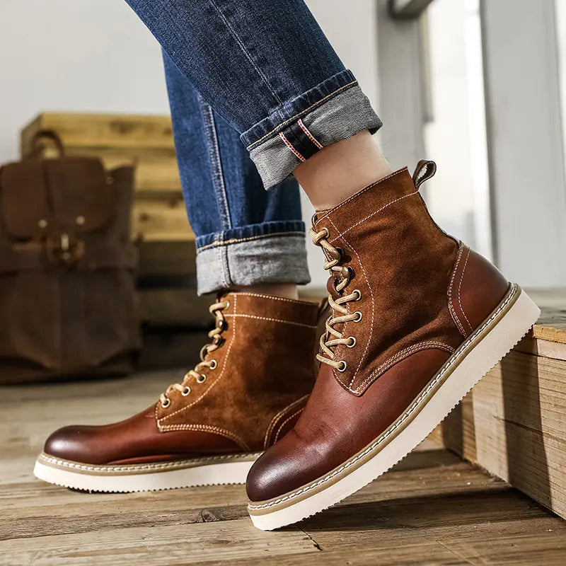 Retro Men's High-top American Tooling Boots