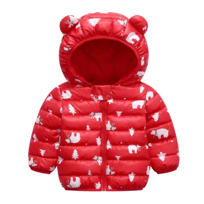 Children's Cute Down Cotton Jacket with Hood