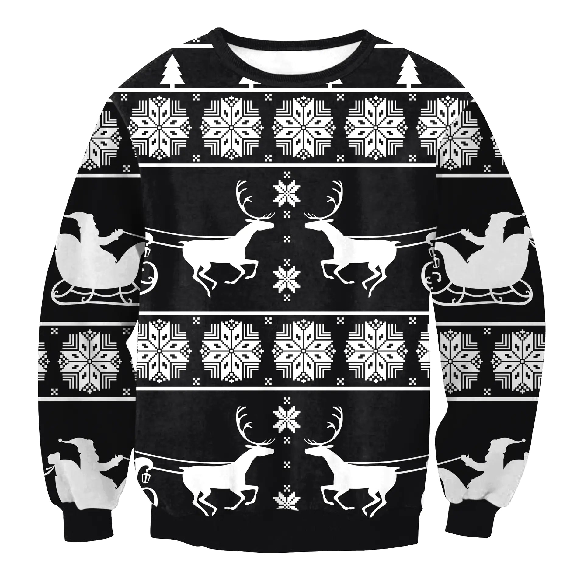 Women's Santa Elk Long Sleeve Loose Sweatshirt
