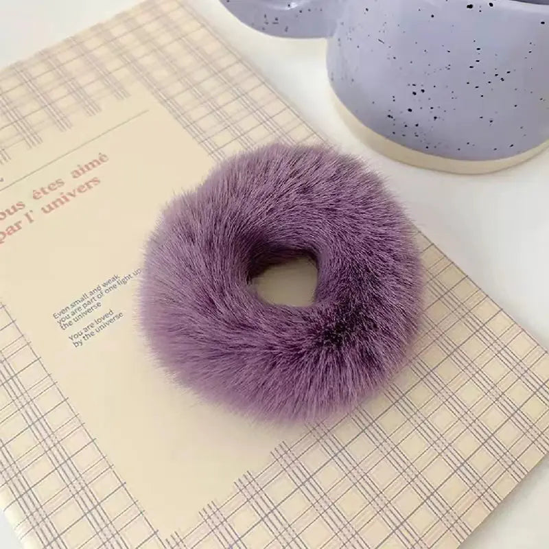 Fluffy Candy Color Hair Ties for Girls - Sweet Accessories