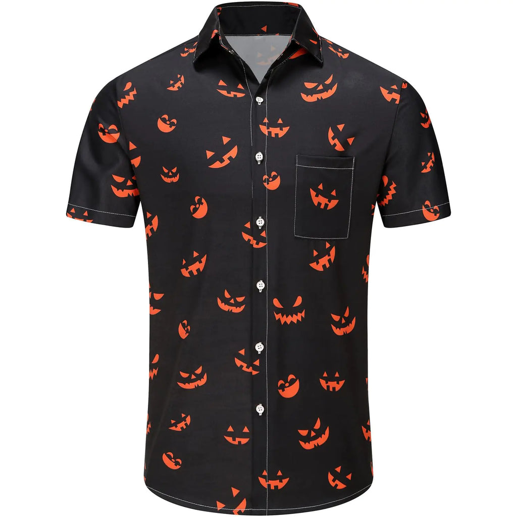 Mens Hawaiian Shirt Funky Blue Beach Printed Tropical Beach Shirt Casual Button Down Short Sleeve Floral Shirts Tops