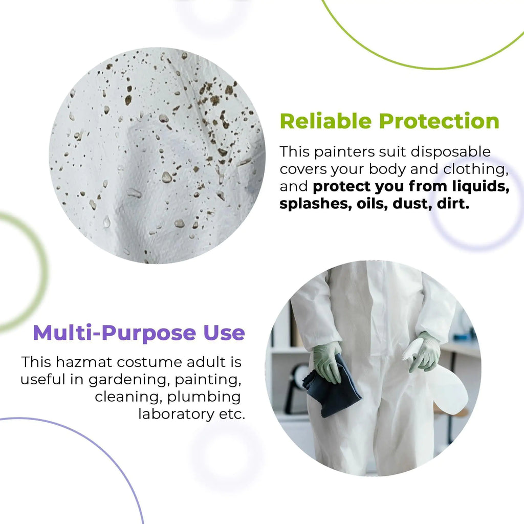 Medical Supply Disposable Coveralls for Adults Medium Size 5 Pack of 60 GSM