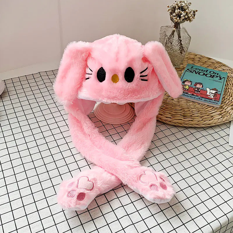 Fashionable Embroidered Plush Rabbit Ear Hat