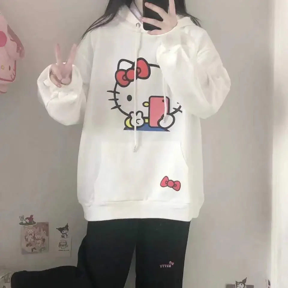 Hello Kitty Long-Sleeved Hooded Sweater Jacket