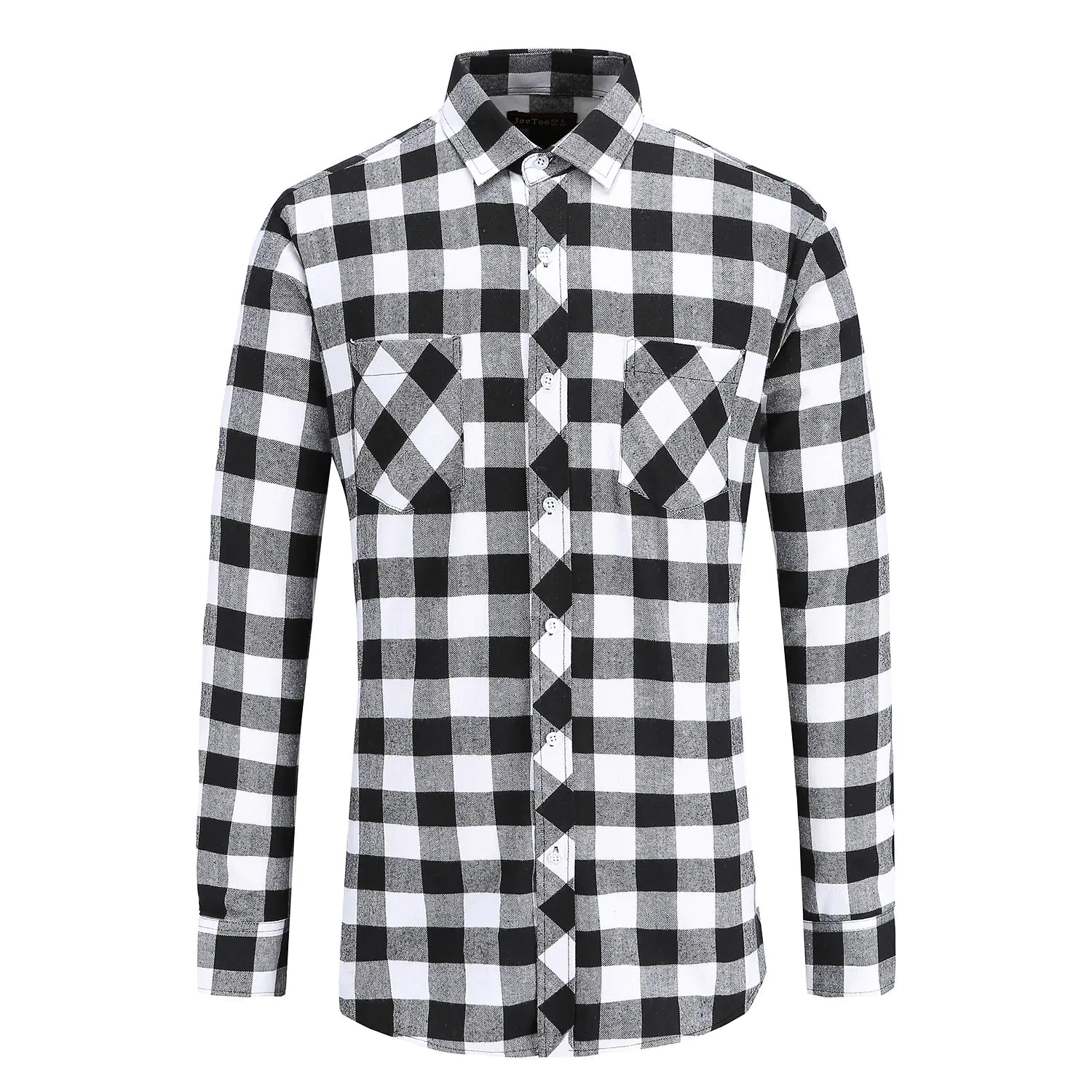 Men's Plaid Brushed Flannel Long Sleeve Shirt with Pockets