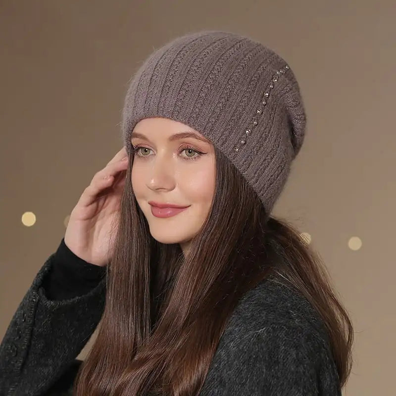 Fashionable Double-Layer Knitted Wool Warm Hat