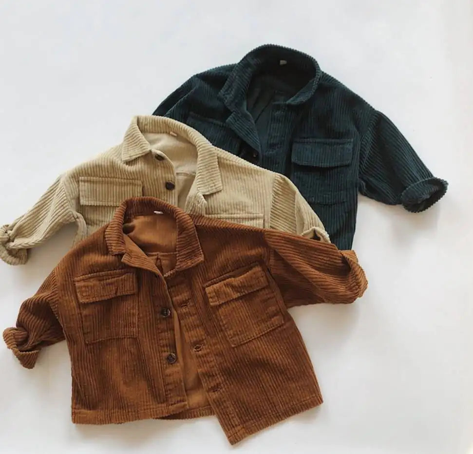 Vintage Kids Corduroy Loose Fit Cardigan Jacket