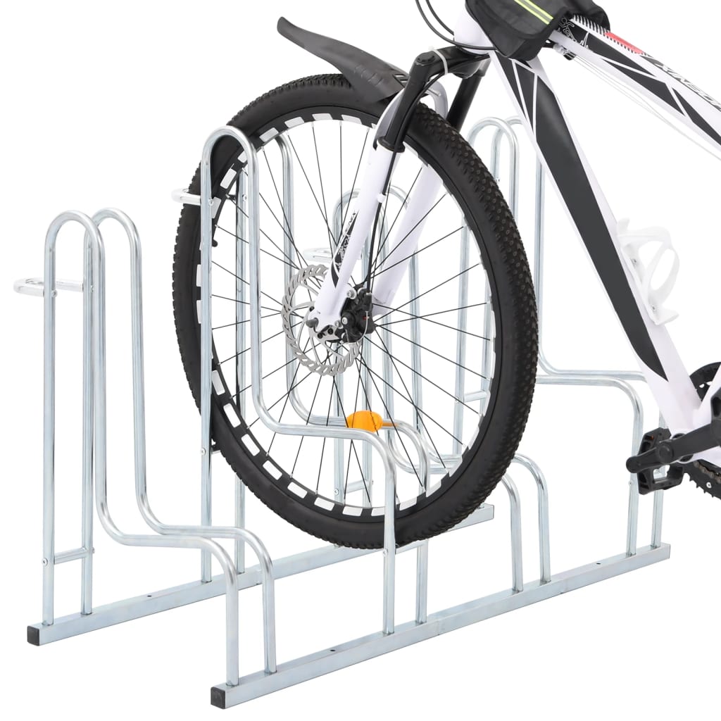 vidaXL Bicycle Stand for 4 Bikes Floor Freestanding Galvanized Steel