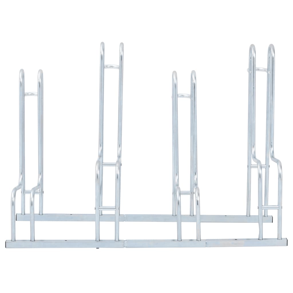 vidaXL Bicycle Stand for 4 Bikes Floor Freestanding Galvanized Steel