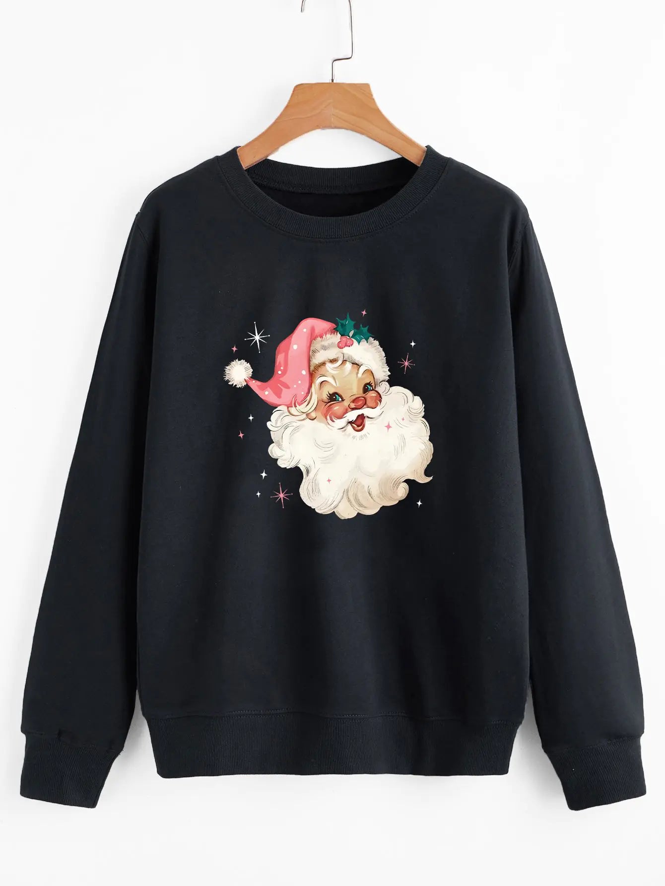 Santa Claus Pattern Women's Long Sleeve Sweater