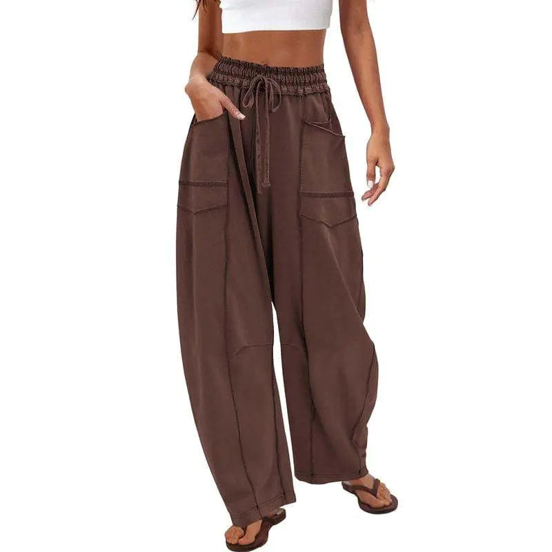 Summer Wide Leg Drawstring Casual Pants