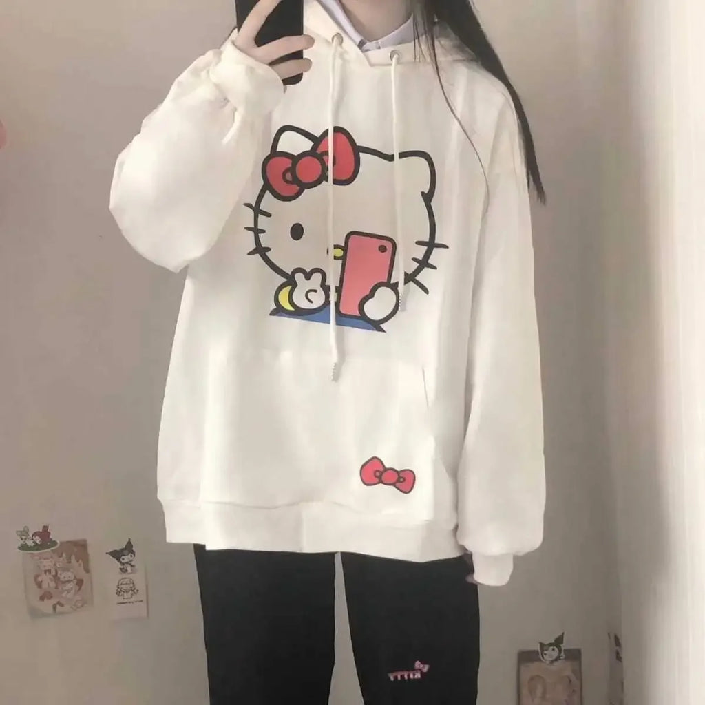 Hello Kitty Long-Sleeved Hooded Sweater Jacket