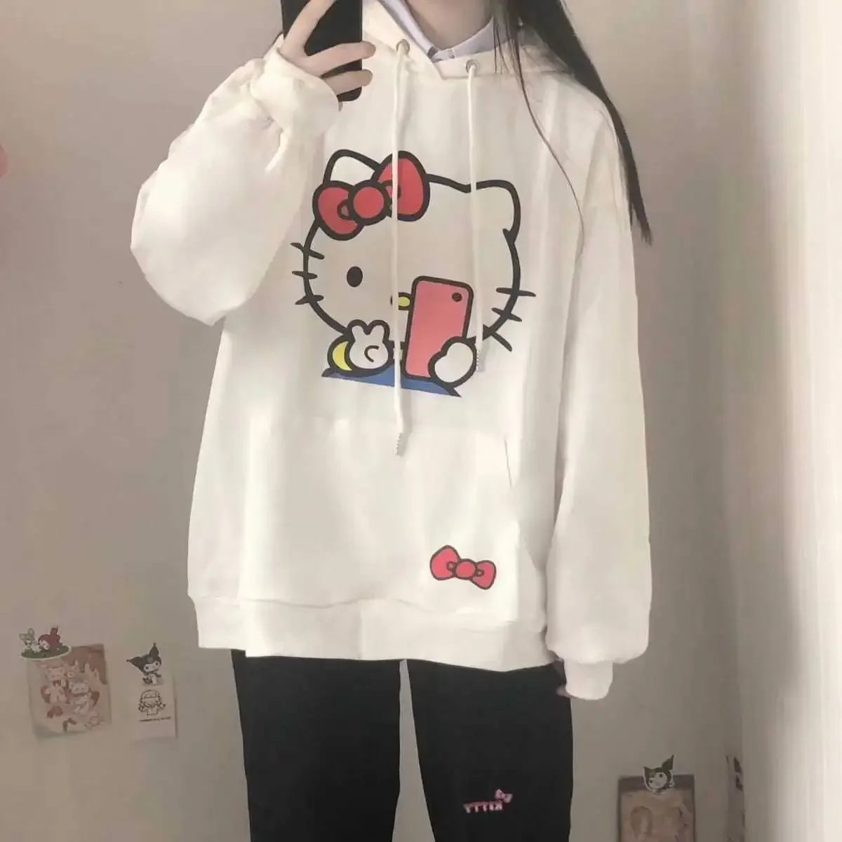 Hello Kitty Long-Sleeved Hooded Sweater Jacket