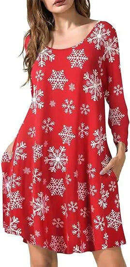 Christmas Printed Dress
