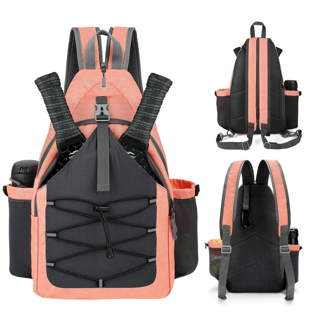 LUOKE Pickleball Bag for Women Pickleball Backpack Water Resistant Crossbody Sling Bag Chest Bag Paddle Pickleball Equipment Backpack Pickle Ball Paddle Bag
