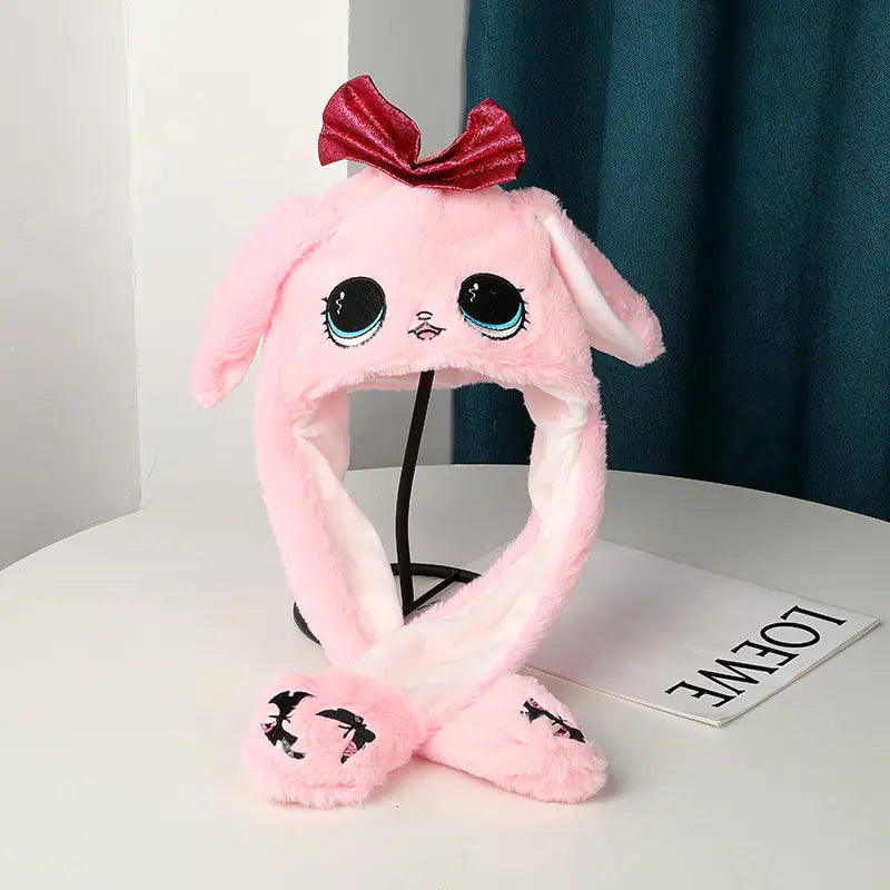 Warm Plush Hat with Moving Ears