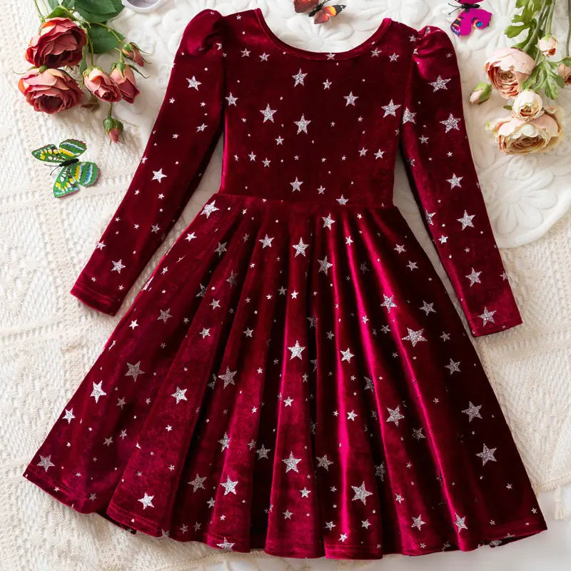 Girls' Christmas Red Dress