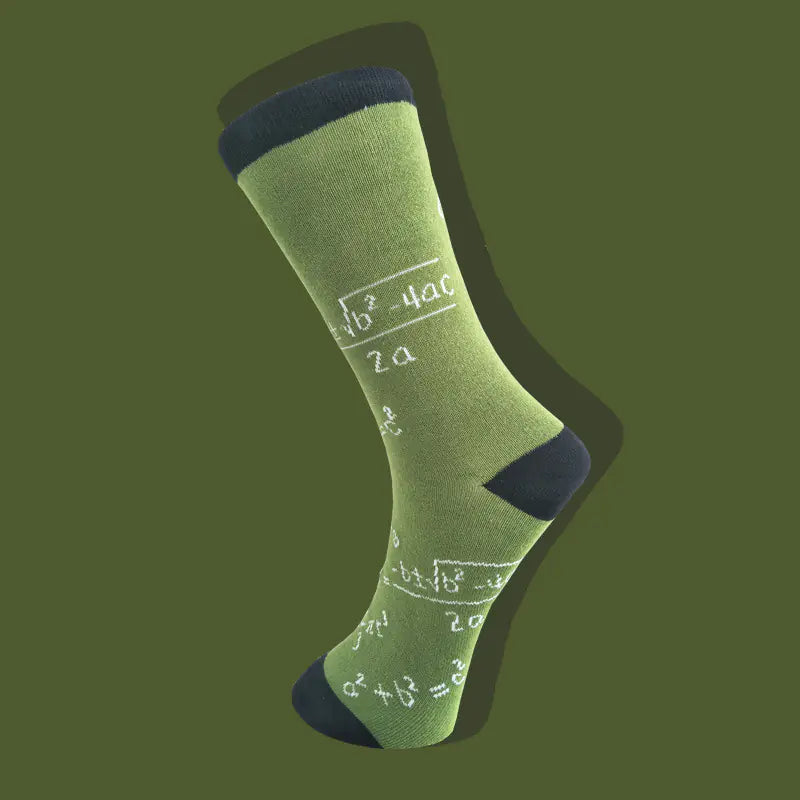 Cotton Men's Breathable Mid-calf Socks with Letters