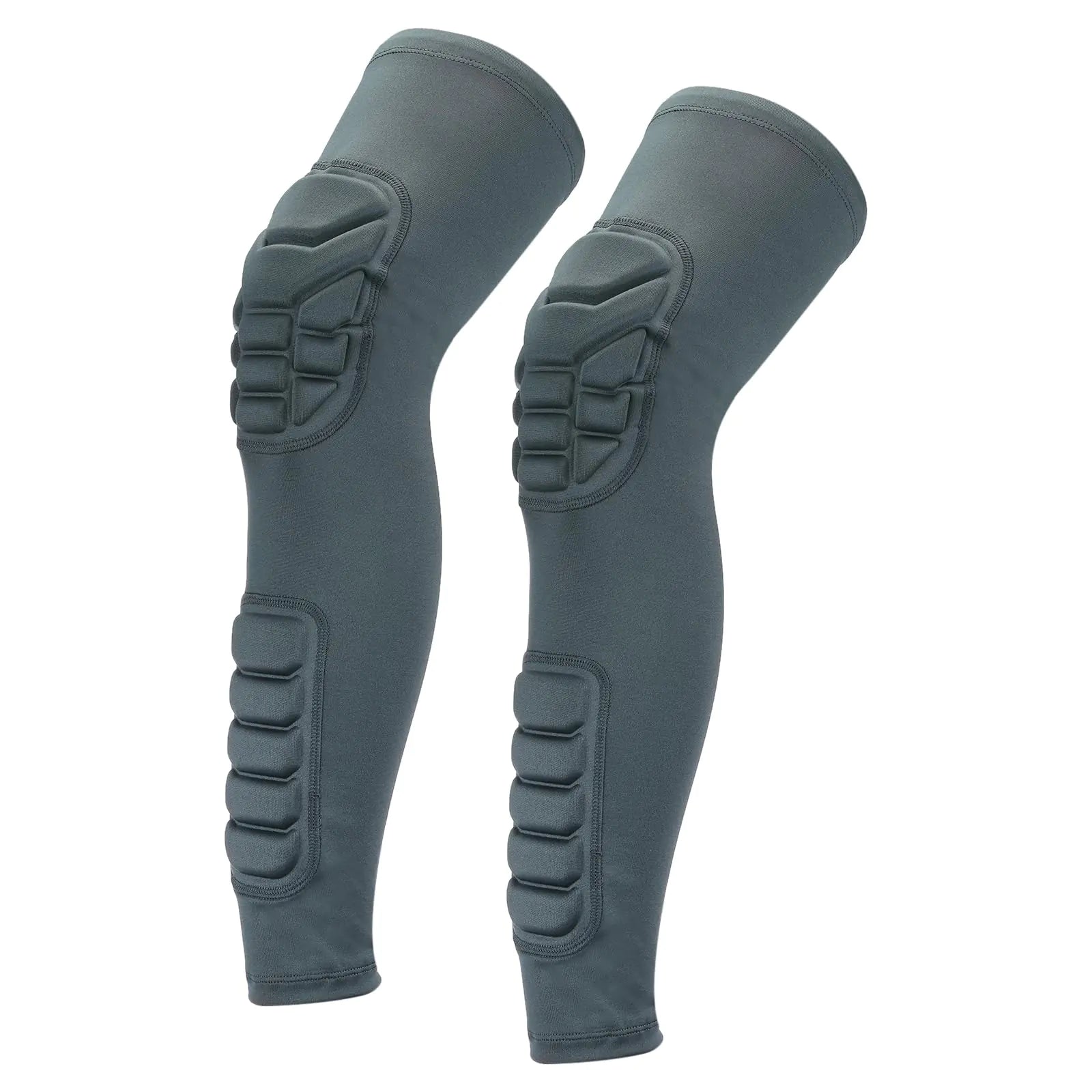PATIKIL XL Knee Calf Pads 2 Pack Knee Braces Pad Compression Leg Sleeve Protective Calf Shin Guard for Youth Adults Football Basketball Baseball Grey