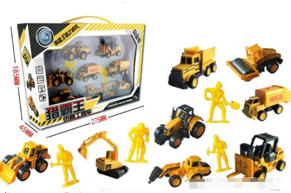 Alloy Engineering Vehicle Toy Set for Kids (8 Models)
