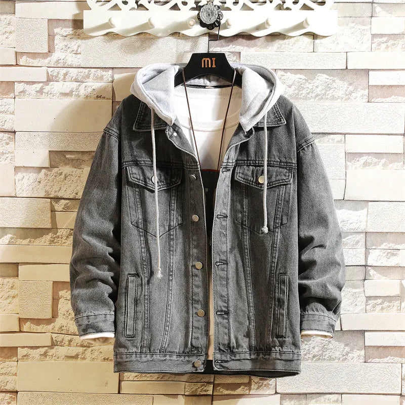 Men's Casual Loose-Fit Hooded Denim Jacket