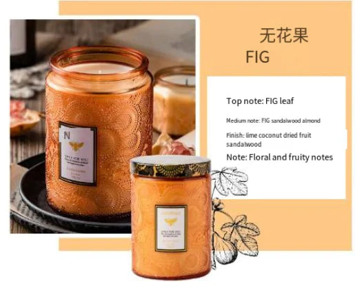 Embossed Glass Soy Aromatherapy Candles