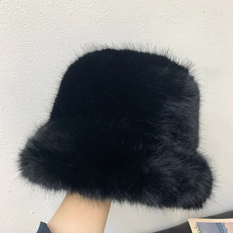 Warm Plush Cold-Proof Mink Fur Bucket Hat