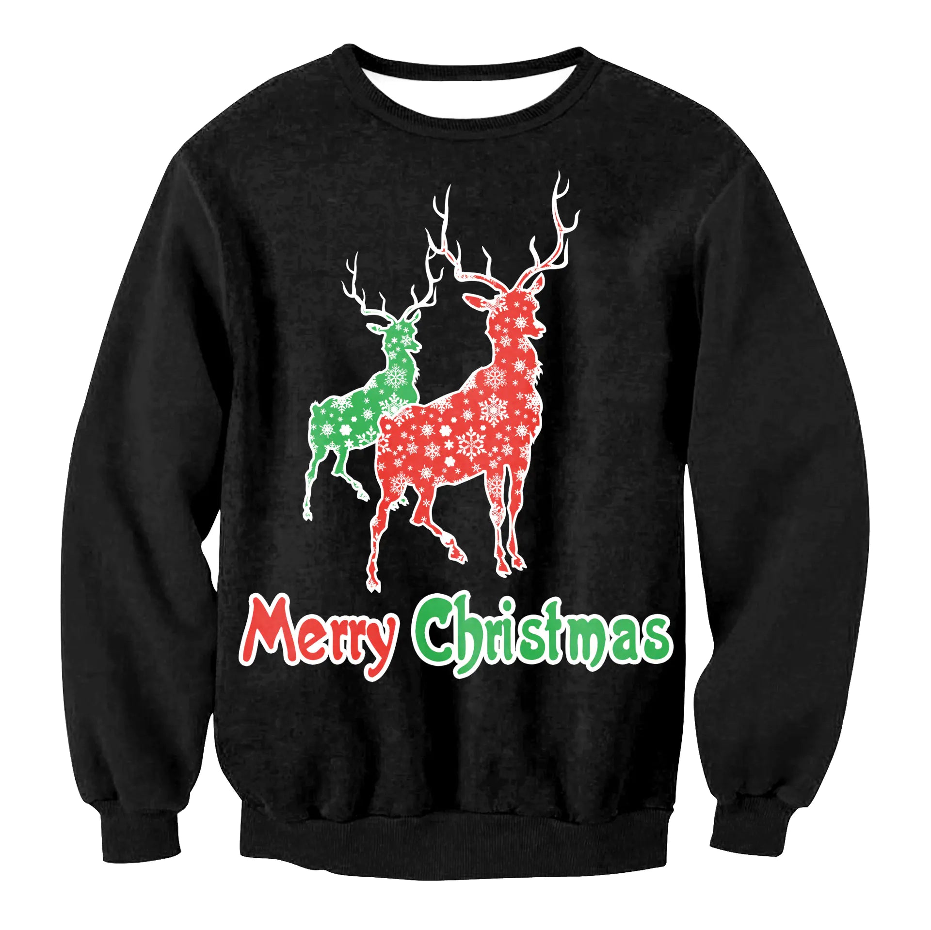 Women's Santa Elk Long Sleeve Loose Sweatshirt