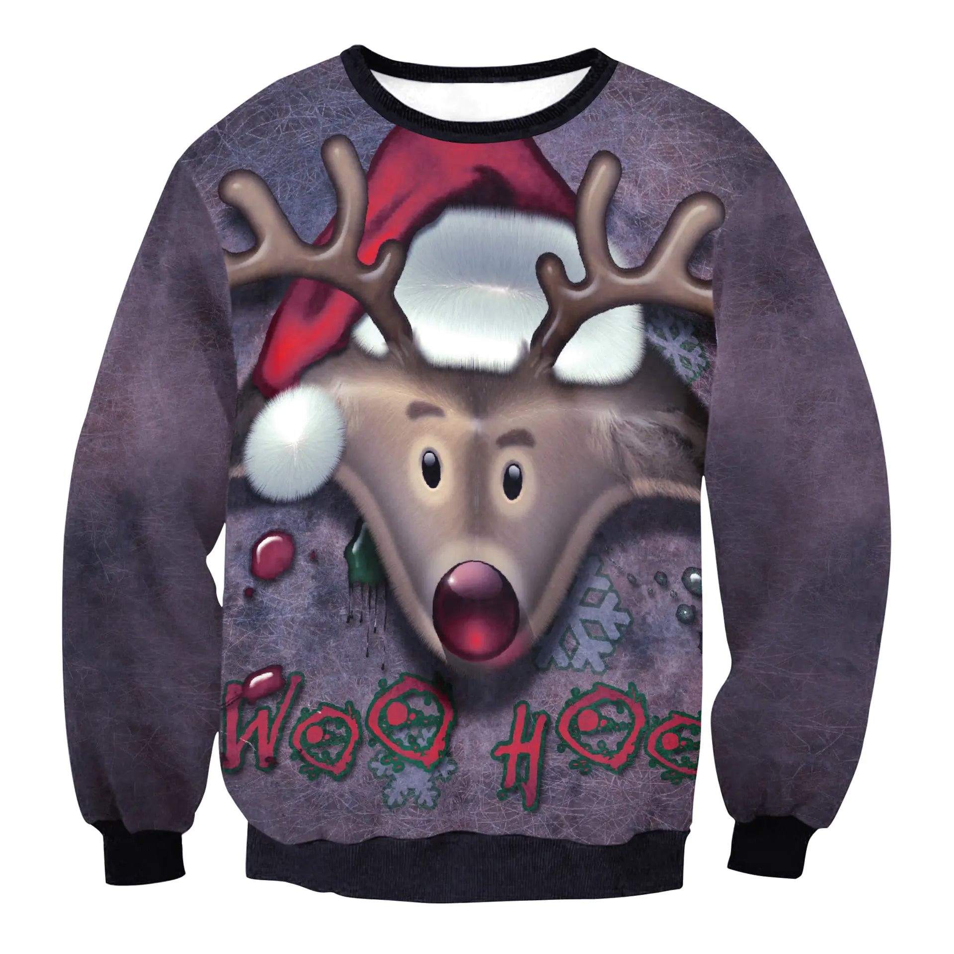 Women's Santa Elk Long Sleeve Loose Sweatshirt