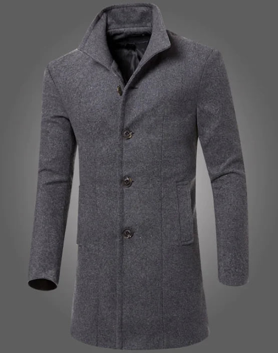 Men's Wool Blend Long Overcoat and Trench Coat