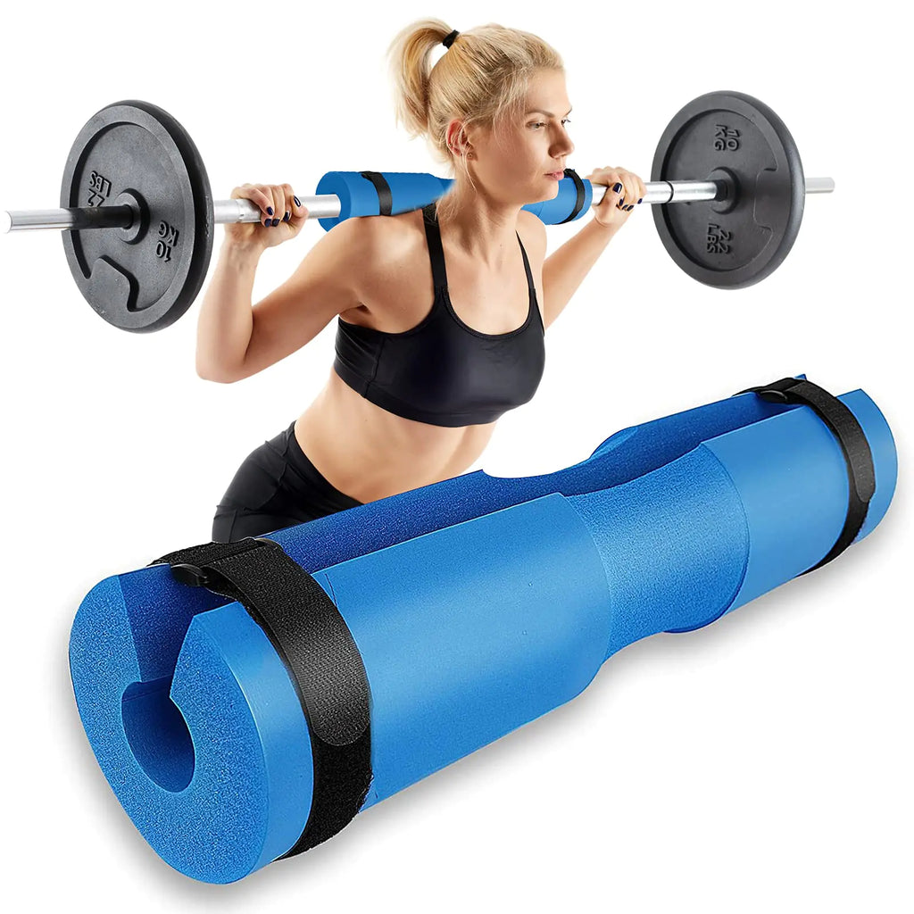 GXF Barbell Pad 17 * 3.5 in Foam Sponge Squat Bar Cushion Pad Hip Thrust Pad Neck Shoulder Protective Pad for Squats Lunges Hip Thrusts Weight Lifting fit Standard and Olympic Bars.
