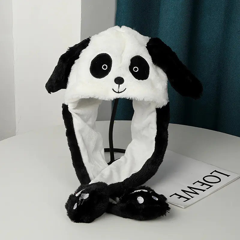 Warm Plush Hat with Moving Ears
