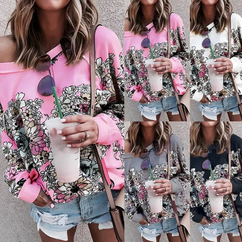 Women's Printed Long Sleeve Sweatshirt Jacket