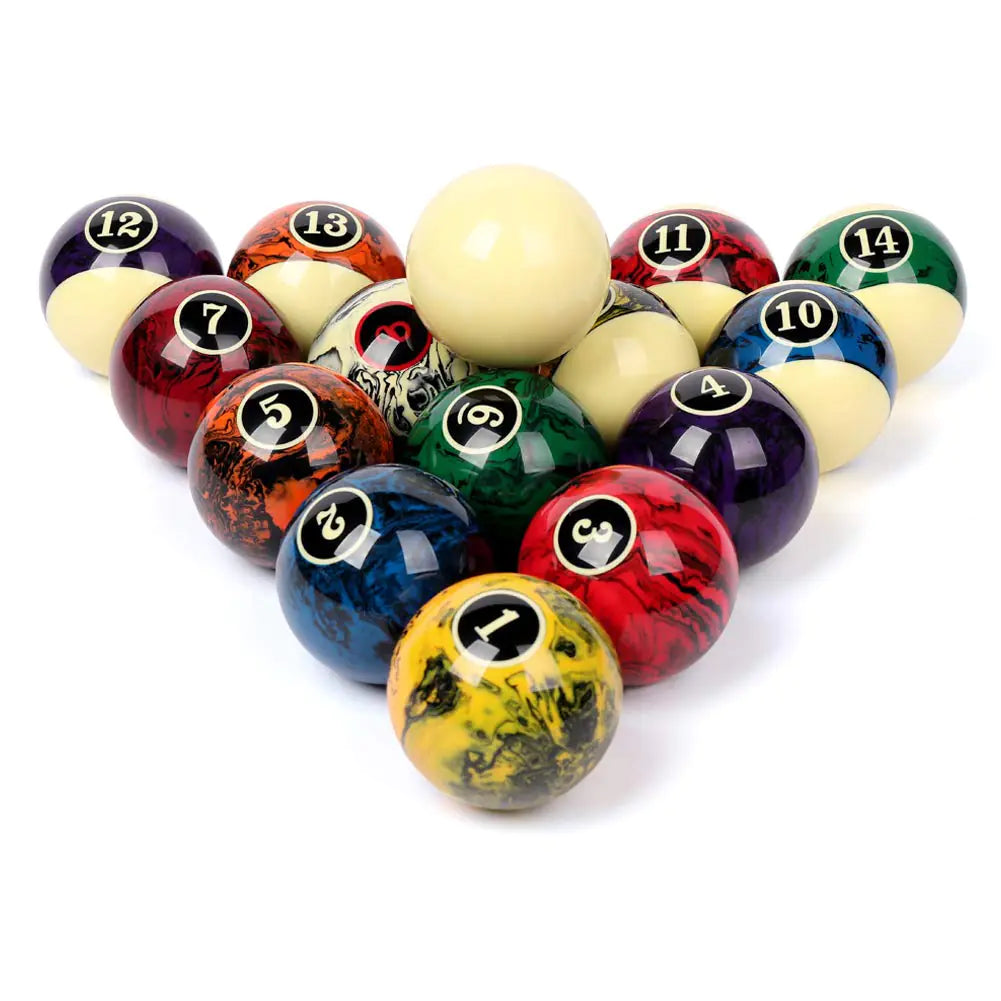 CUPPA Professional Pool Balls/Billiard Balls Set Complete 16 Balls for Pool Tables (Dark Style)