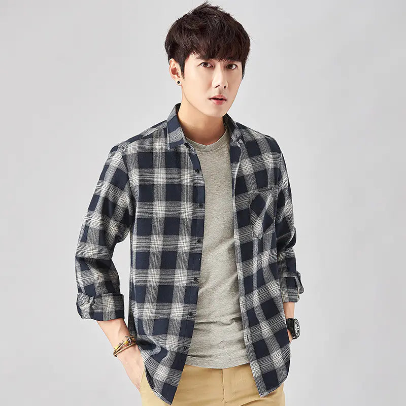 2023 Creative Long Sleeve Flannel Shirt for Men
