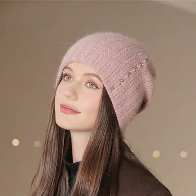 Fashionable Double-Layer Knitted Wool Warm Hat