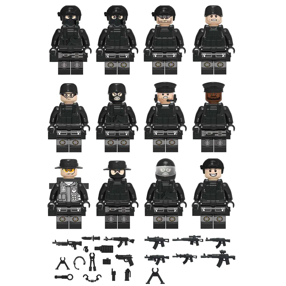 Explosive-Proof SWAT Police Action Figure Building Blocks