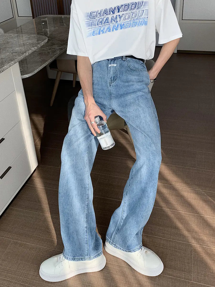 Men's Casual Loose Fit Denim Trousers