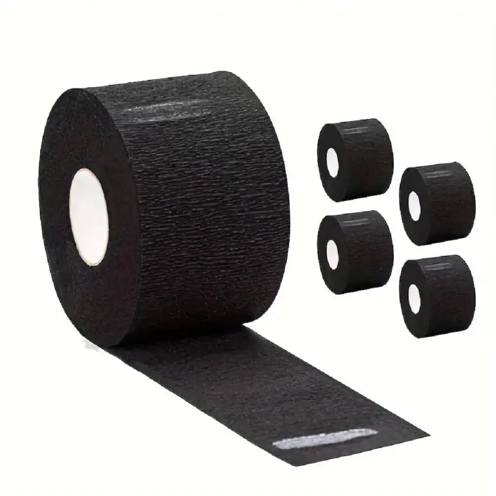 Studio Limited 5 Rolls Disposable Neck Strip Roll Barber Paper Disposable Neck Paper (2 Pack/ 10 Rolls Black) 1000 Strips
