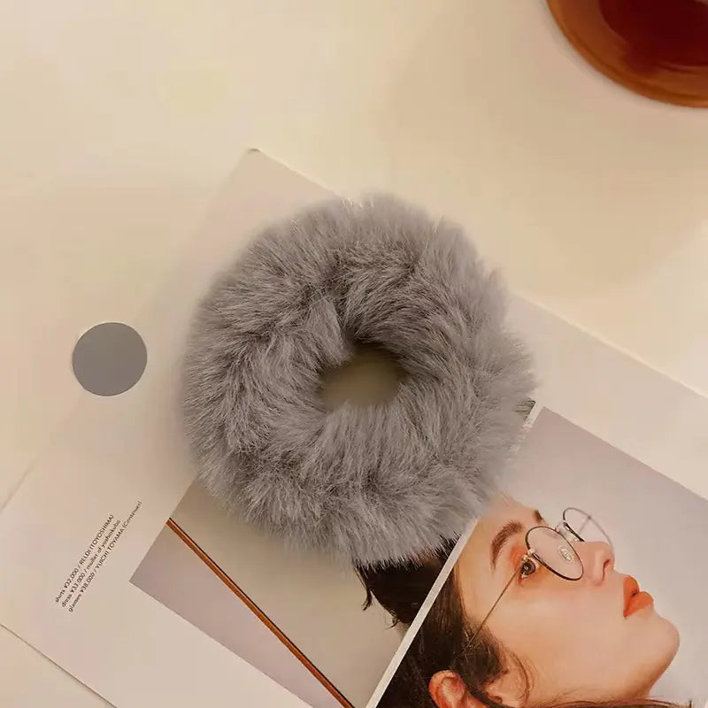 Fluffy Candy Color Hair Ties for Girls - Sweet Accessories