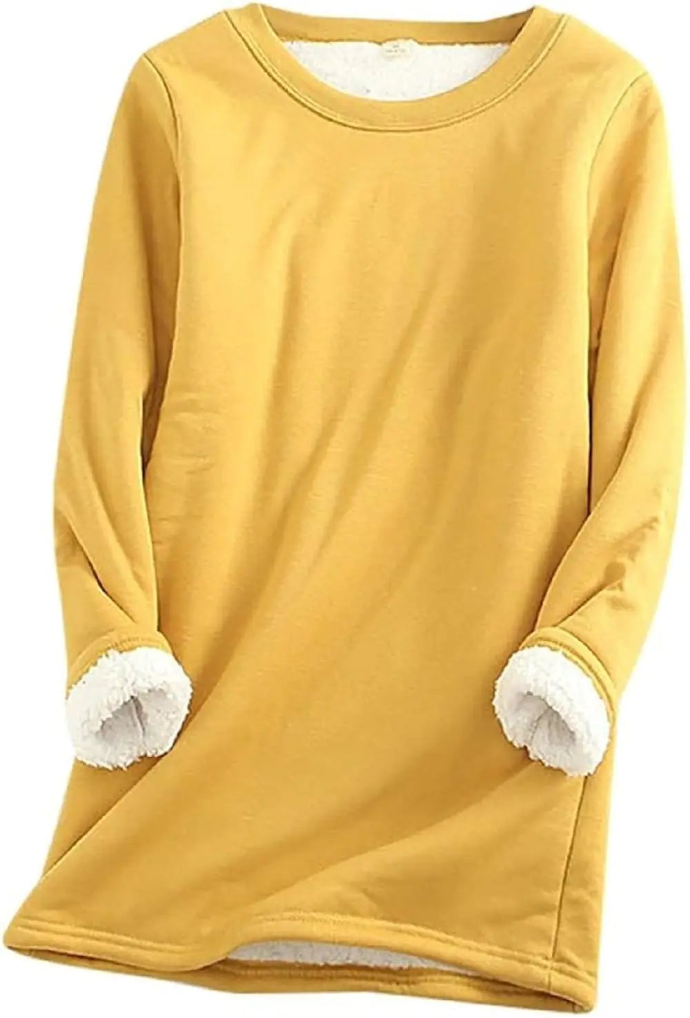 Aricy Women Sherpa Lined Fleece Fleece Crewneck Sport Sweatshirt Winter Warm Pullover Loungewear Oversized Soft Tunic Tops Outerwear Thicken Thermal Tops