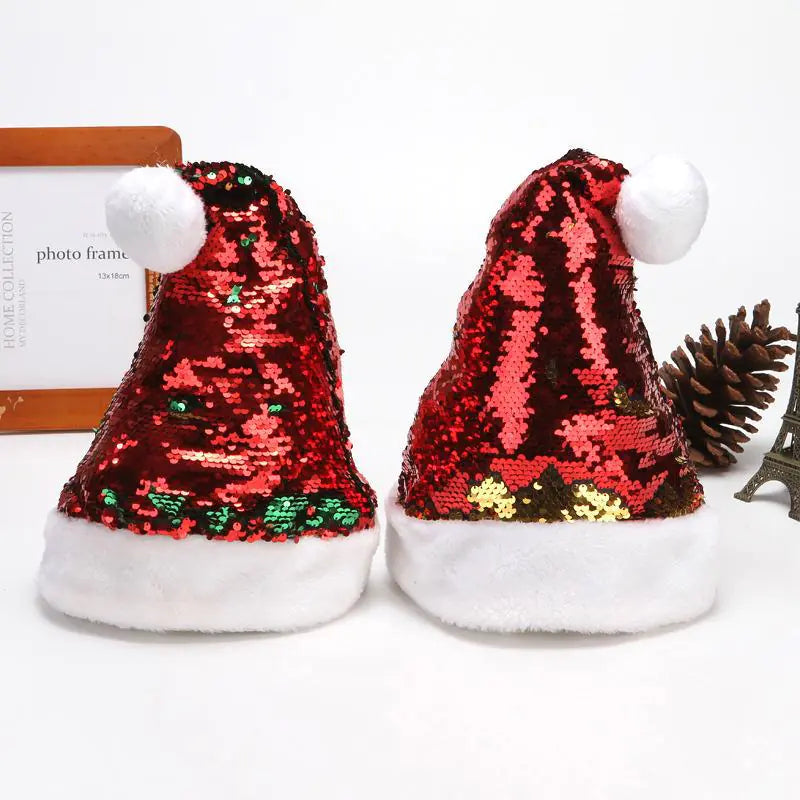 Women's Short Plush Christmas Hat for Fashion