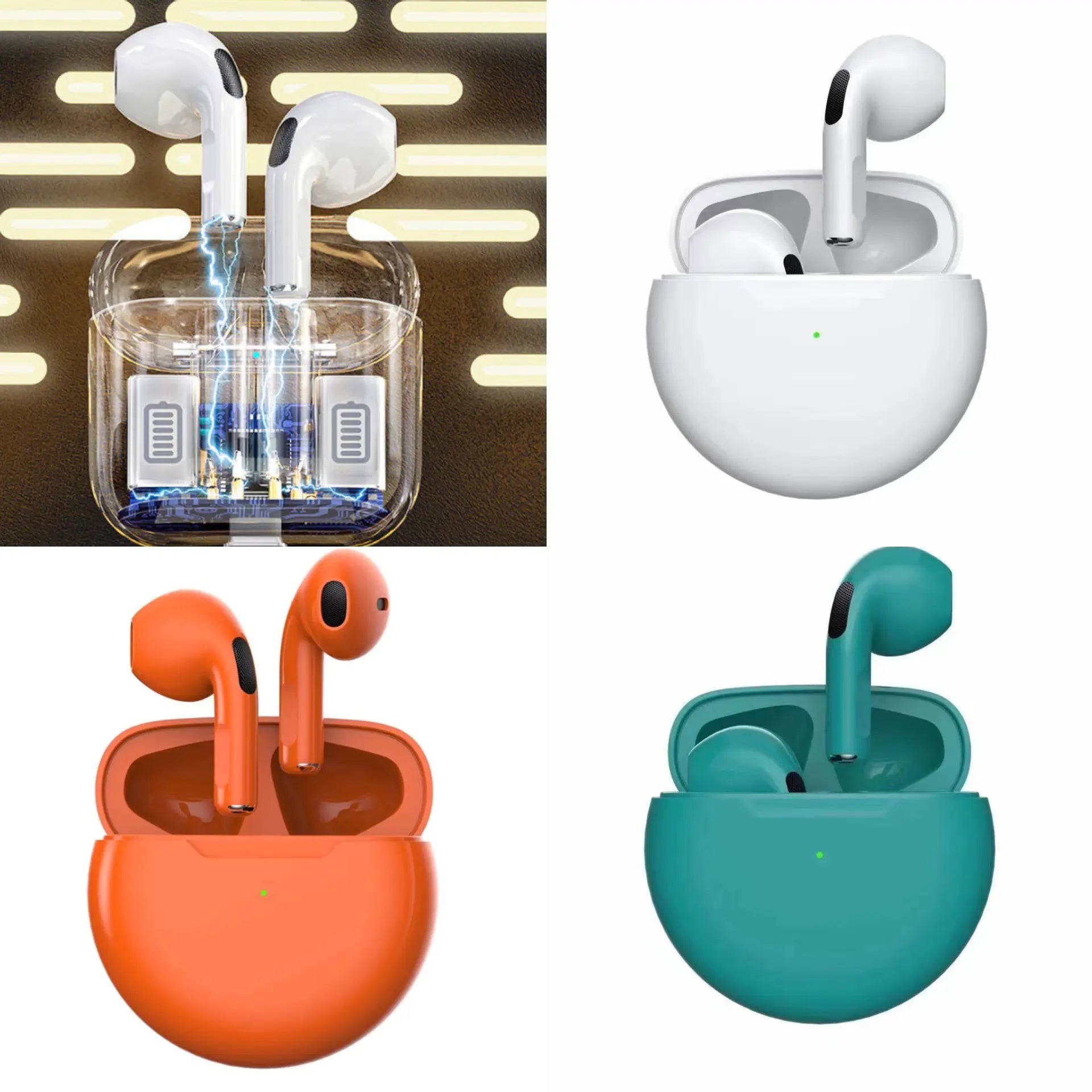 Pro4 Pro6 Wireless TWS Bluetooth Headphones with Noise Canceling