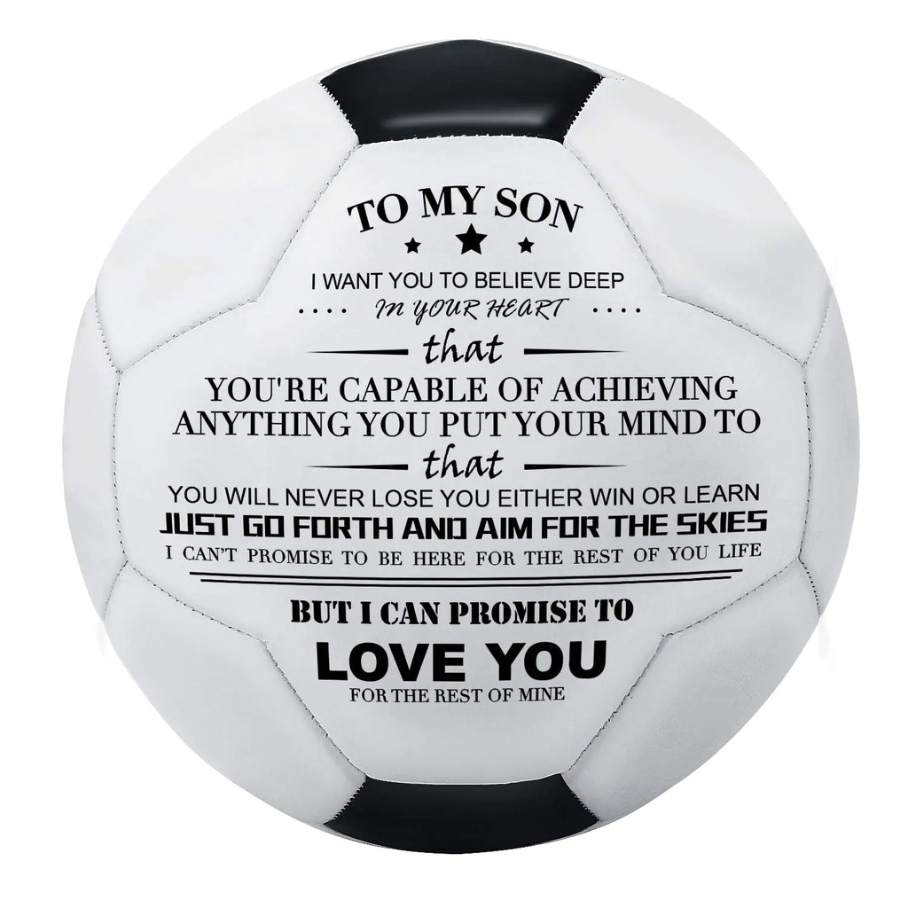 Kenon Engraved Soccer Ball/Football Toy to My Son - Youth and Adult Soccer Balls with Pump- Perfect for Son Birthday Graduation