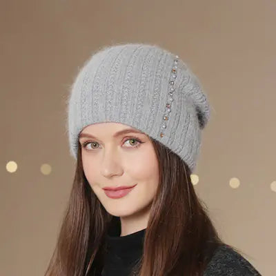 Fashionable Double-Layer Knitted Wool Warm Hat